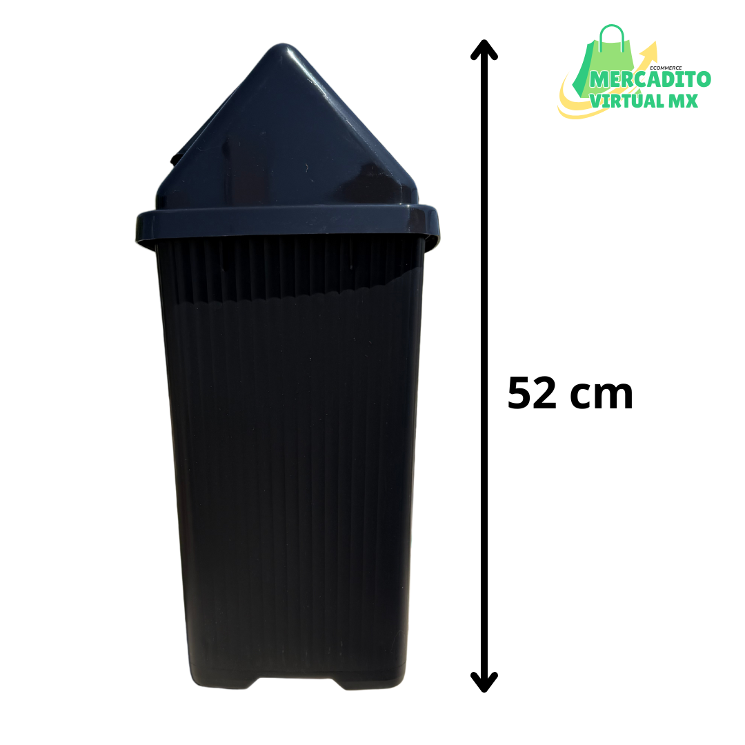 Bote De Basura Mediano 30 L Plástico Cesto Con Tapa Balancín