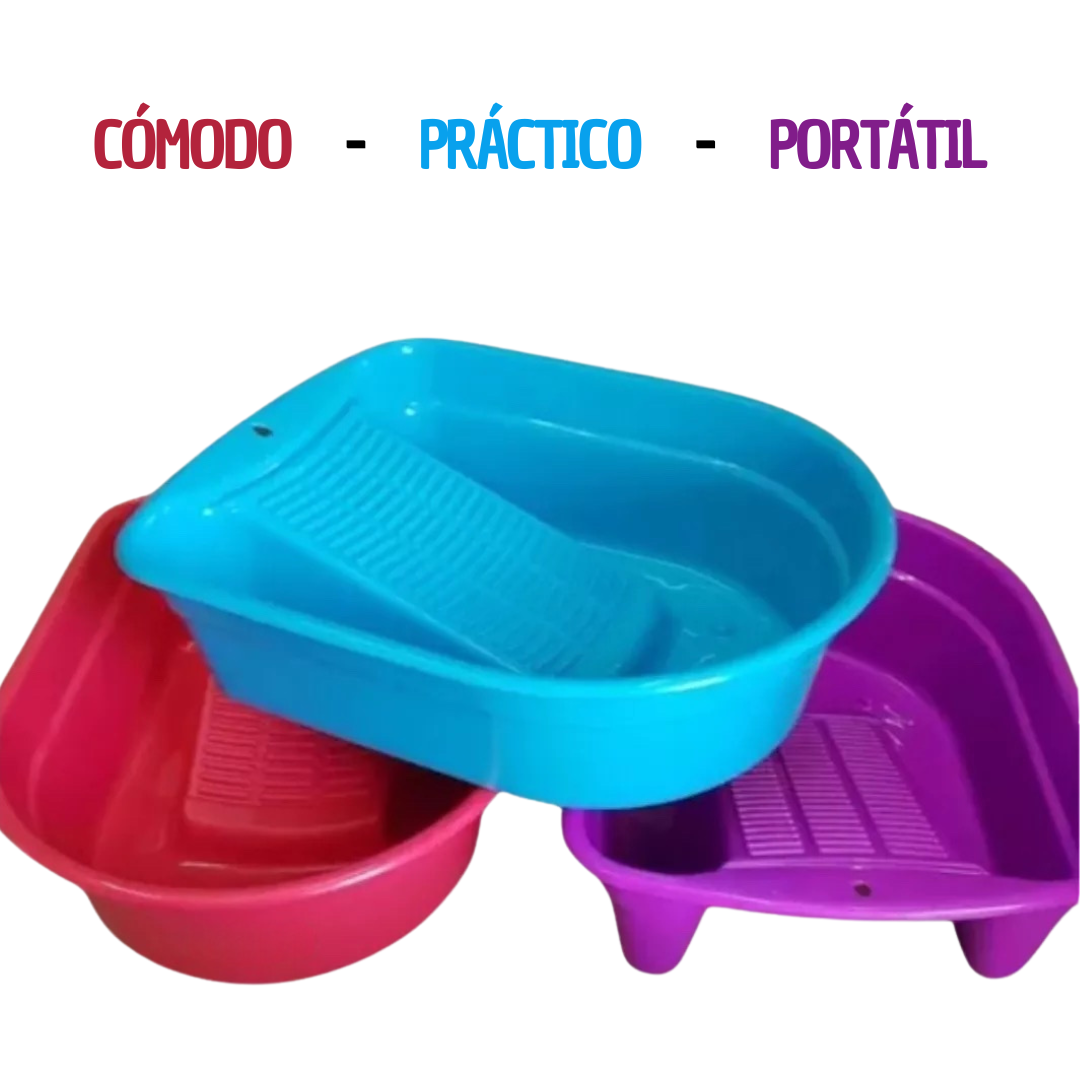 Lavadero Portátil De Plastico Multiusos Charola Lava Fácil