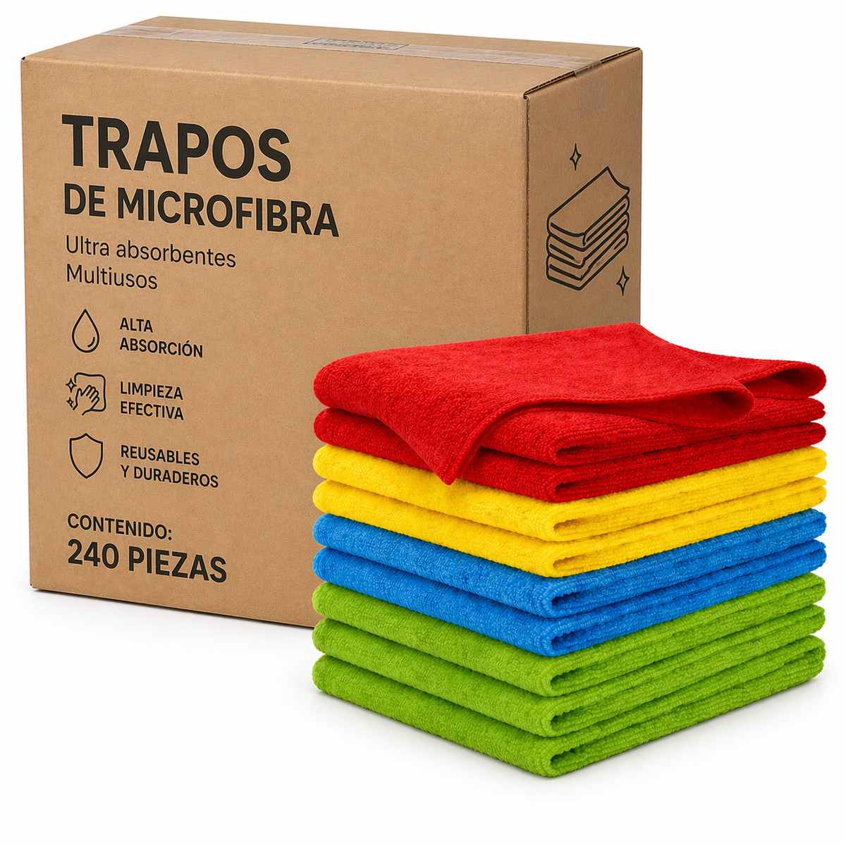 Trapos de Microfibra Multiusos 32 x 32 cm Hogari