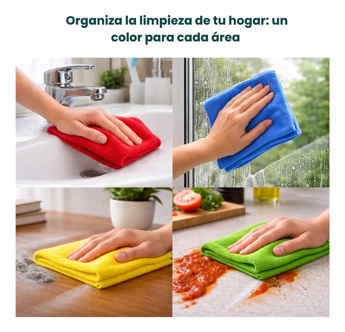 16 Trapos De Limpieza Paño Microfibra Multiusos 40x40 Hogari