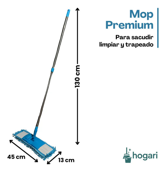 Mop Sacudidor De Microfibra Rectangular Para Pisos En Seco Hogari