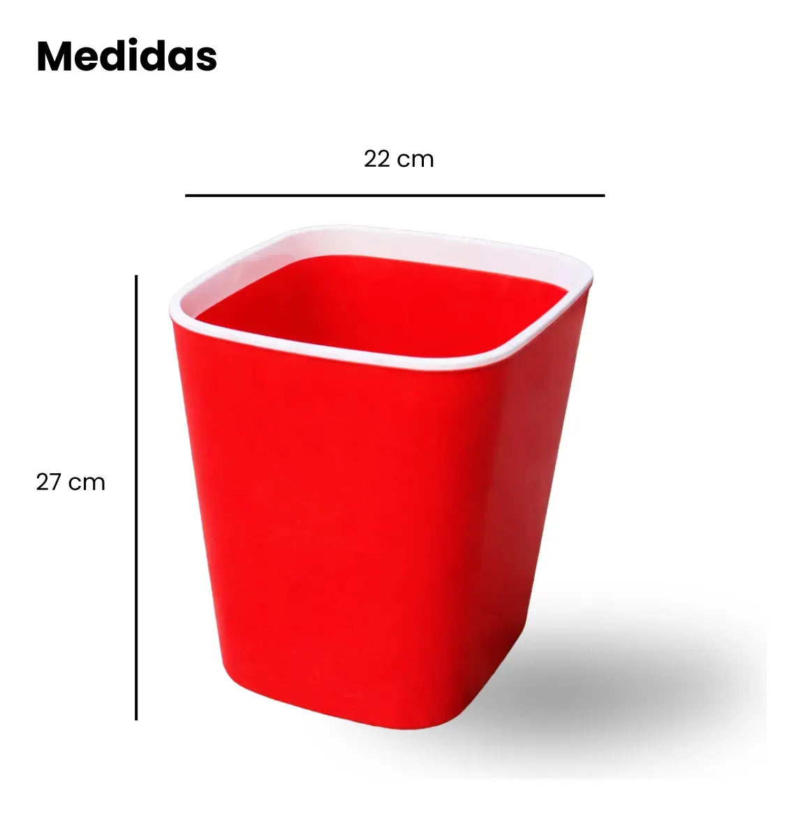 Bote de Basura de Plástico 10 Litros Agarra bolsa Hogari