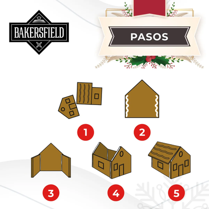 2 Casas De Jengibre Casita De Jengibre De Navidad Comestible