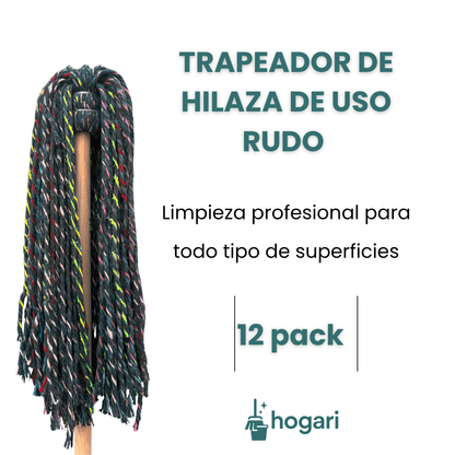 Docena de Trapeador Hilaza Negro Mediano