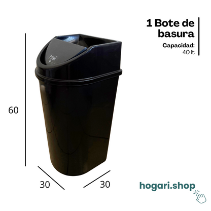 Bote de Basura de Plástico 40 Litros Balancin Hogari