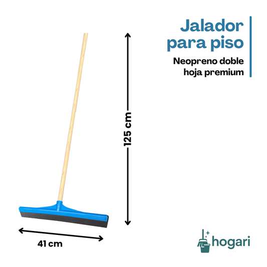 Docena de Jalador De Agua Hoja Doble De Neopreno 41 Cm Con Mango de madera