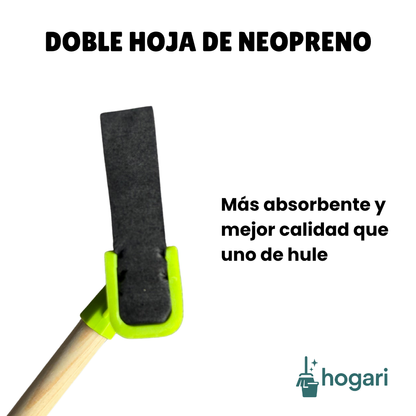Docena de Jalador De Agua Hoja Doble De Neopreno 41 Cm Con Mango de madera