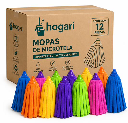 Docena de Cabezales de Trapeador Microtela Chico