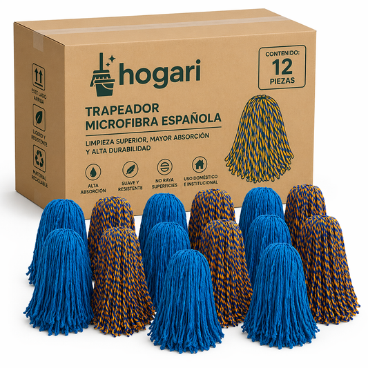 Docena de Cabezales de Trapeador De Microfibra Española Original Premium 175 Gr