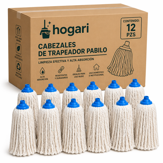 Docena de Cabezales de Trapeador de Pabilo