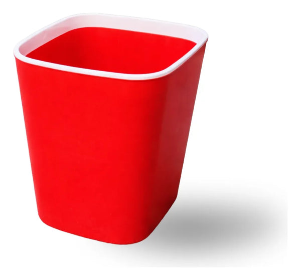 Bote De Basura 12 L Con Agarradera Para Bolsa Rojo