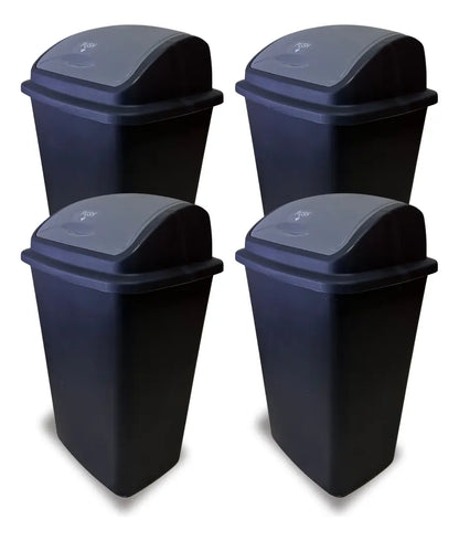 4 Botes De Basura Grande 50l Con Tapa Balancín