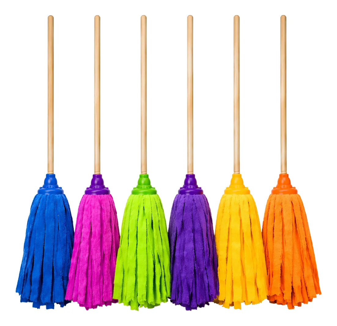 6 Mop Ligero Trapeador De Tiras Microfibra Microtela 6 Pzs