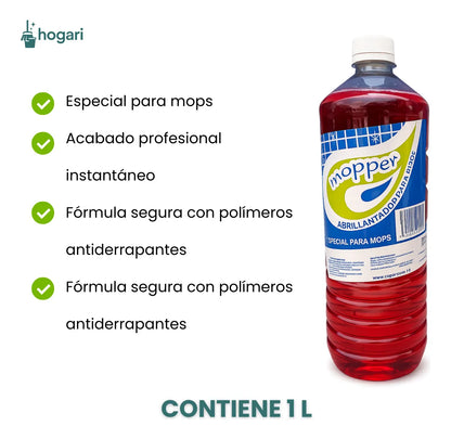 Abrillantador De Pisos Y Muebles Especial Para Mops 1 L Hogari
