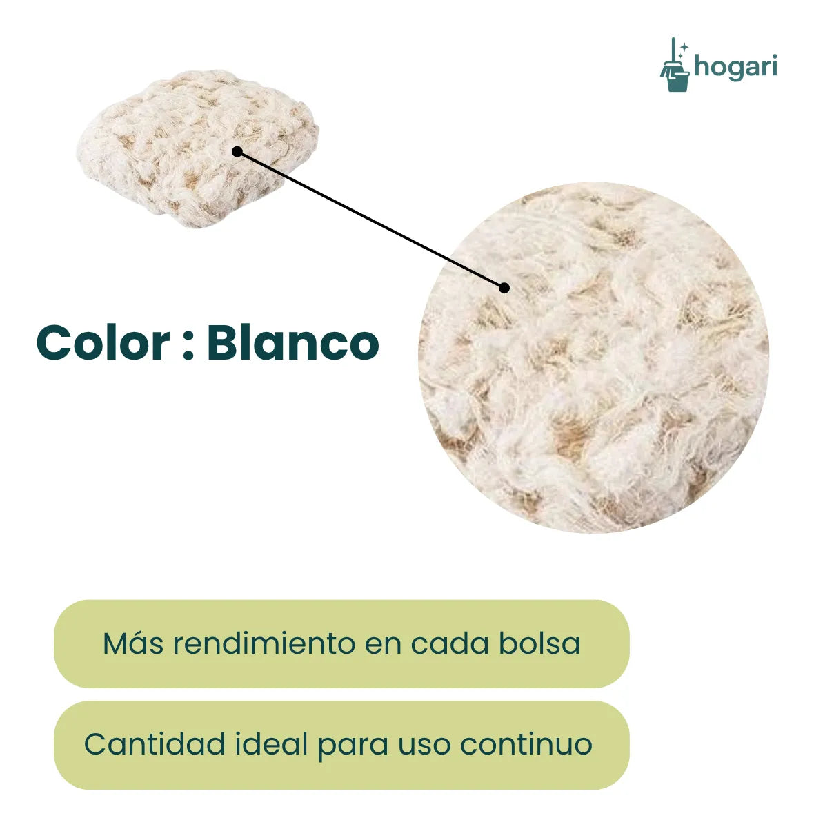Estopa Blanca Fina De Limpieza 1 kg Hogari
