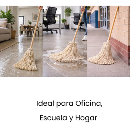 4 Trapeadores Hilaza Forjado Resistente Color Blanco Hogari