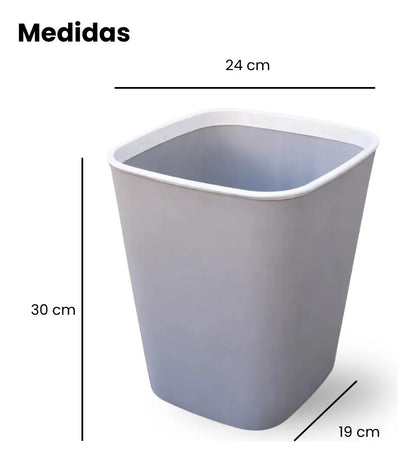 2 Botes De Basura 12 L Resistente Con Agarradera Para Bolsa Gris Hogari