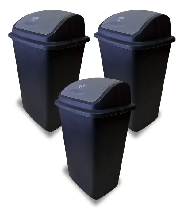 3 Botes De Basura Grande 50l Con Tapa Balancín