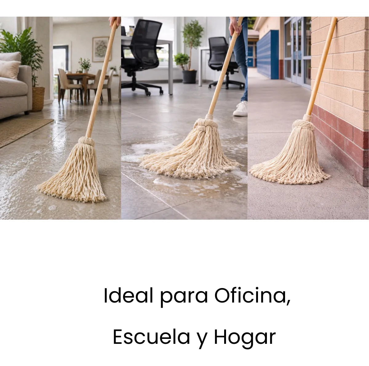 2 Trapeadores Hilaza Forjado Resistente Color Blanco Hogari
