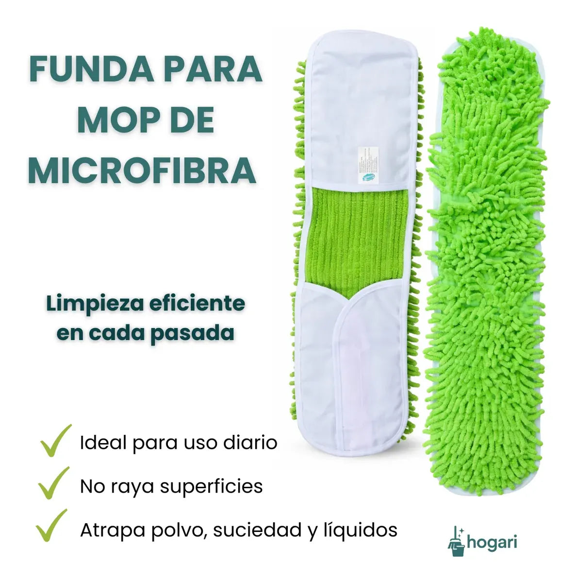 Funda Para Mop De Microfibra 60 cm Hogari
