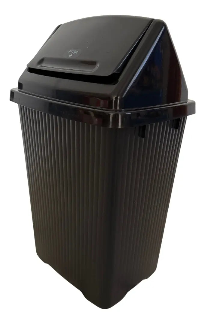 Bote De Basura Mediano 25l Con Tapa Balancín Negro