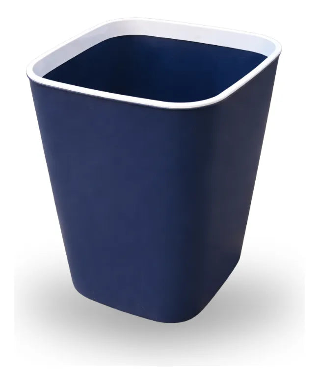Bote De Basura 12 L Con Agarradera Para Bolsa Azul