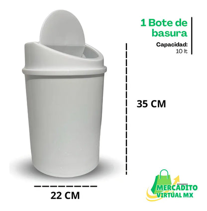 Cesto - Bote De Basura Chico Con Tapa Tipo Balancín Ferplast (2)