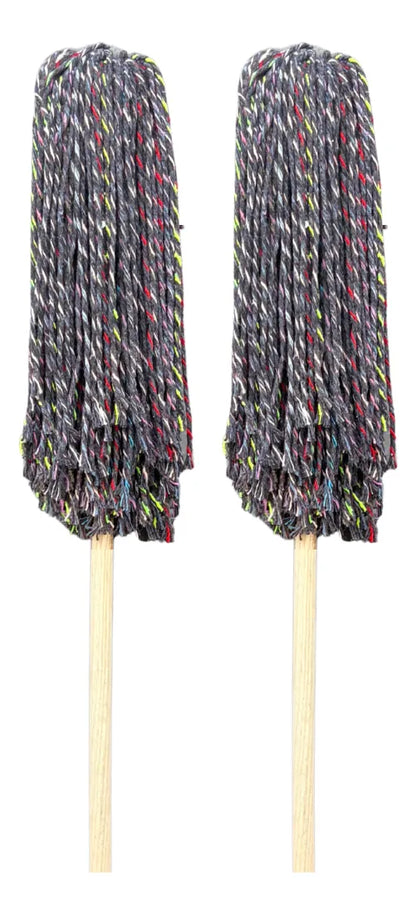 Trapeador Hilaza Forjado Resistente Color Negro 2 Pzs