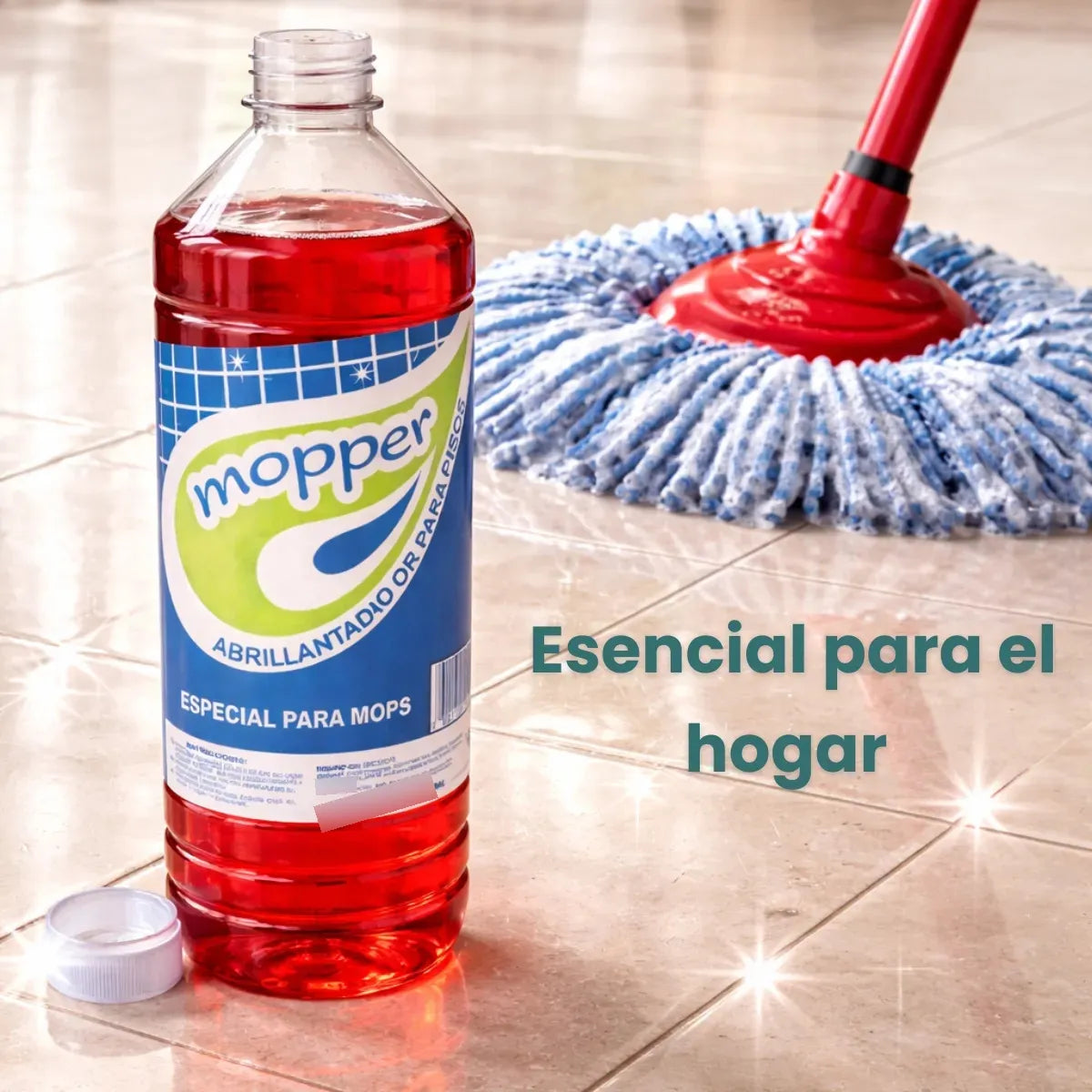 Abrillantador De Pisos Y Muebles Especial Para Mops 1 L Hogari