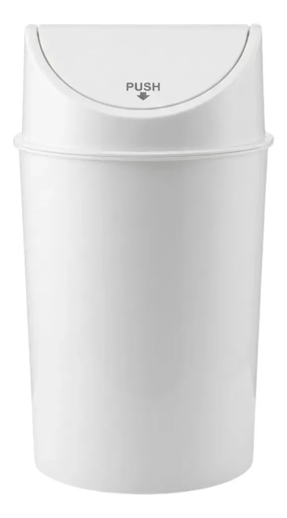 Bote De Basura Chico 20l Tapa Balancín Blanco