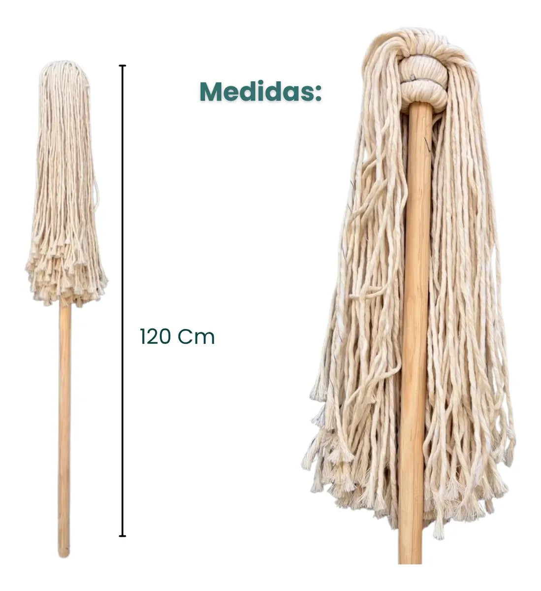 2 Trapeadores Hilaza Forjado Resistente Color Blanco Hogari