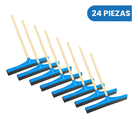 24 Jaladores De Agua Hoja Doble De Neopreno 41 Cm Con Bastón Hogari