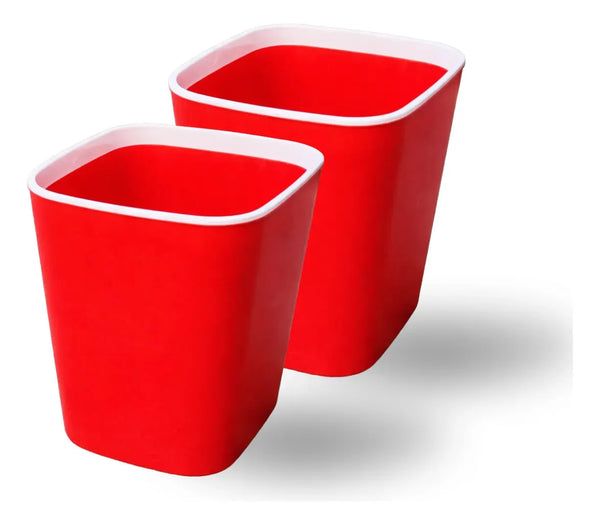 2 Botes De Basura 12l Con Agarradera Rojo