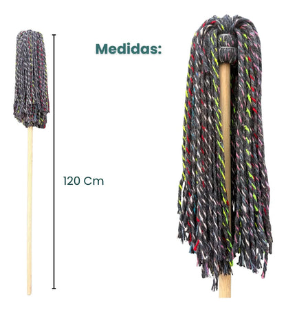 2 Trapeadores Hilaza Forjado Resistente Color Negro Hogari