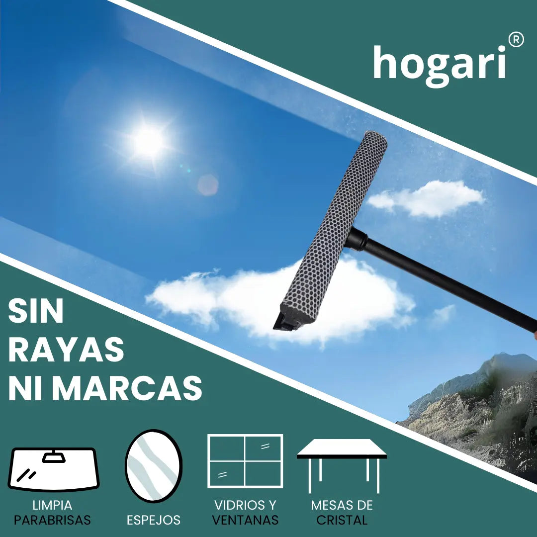 Limpiavidrios Ventanas Y Parabrisas Manual Jalador + Esponja Hogari