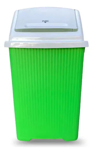 Bote De Basura Mediano 30l Tapa Balancín Verde