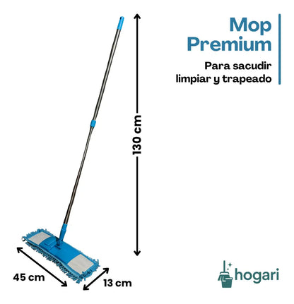 Mop Sacudidor De Microfibra Rectangular Para Pisos En Seco Hogari