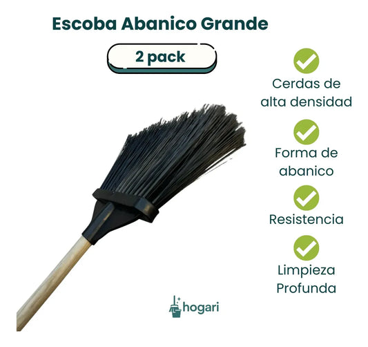 Escoba Abanico Grande para Exterior con Bastón Hogari