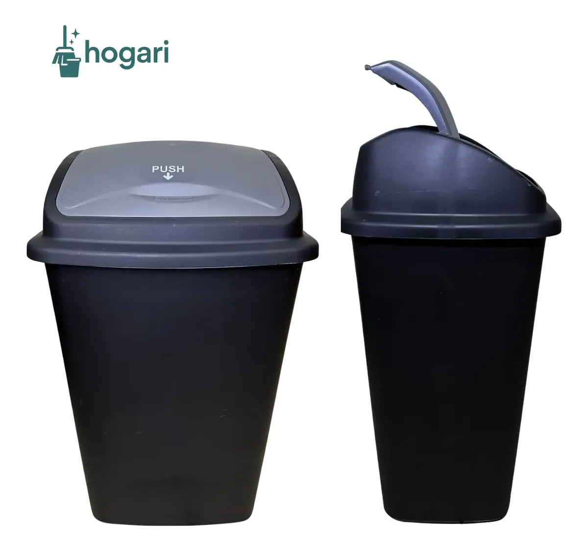 2 Botes de Basura de Plástico 50 Litros Balancin Hogari