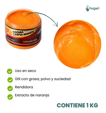 Crema Desengrasante Para Manos - Mecánicos 1 L Hogari