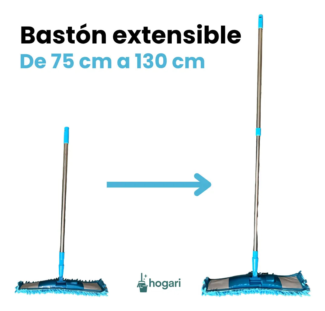 Mop Sacudidor De Microfibra Rectangular Para Pisos En Seco Hogari