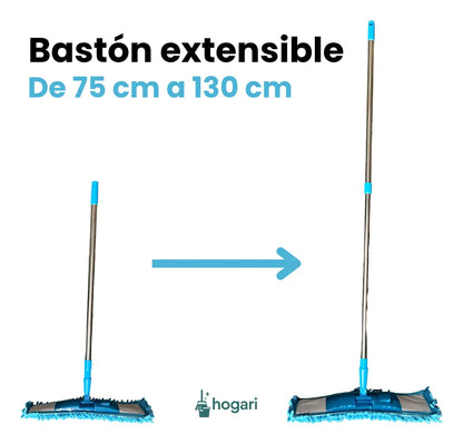 Mop Sacudidor De Microfibra Rectangular Para Pisos En Seco Hogari