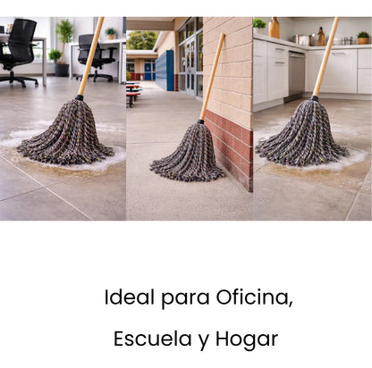 4 Trapeadores de Hilaza Forjado Negro Hogari