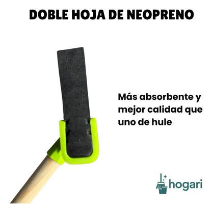 24 Jaladores De Agua Hoja Doble De Neopreno 41 Cm Con Bastón Hogari