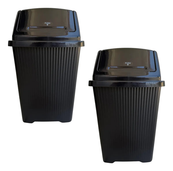 2 Botes De Basura Mediano 30l Tapa Balancín