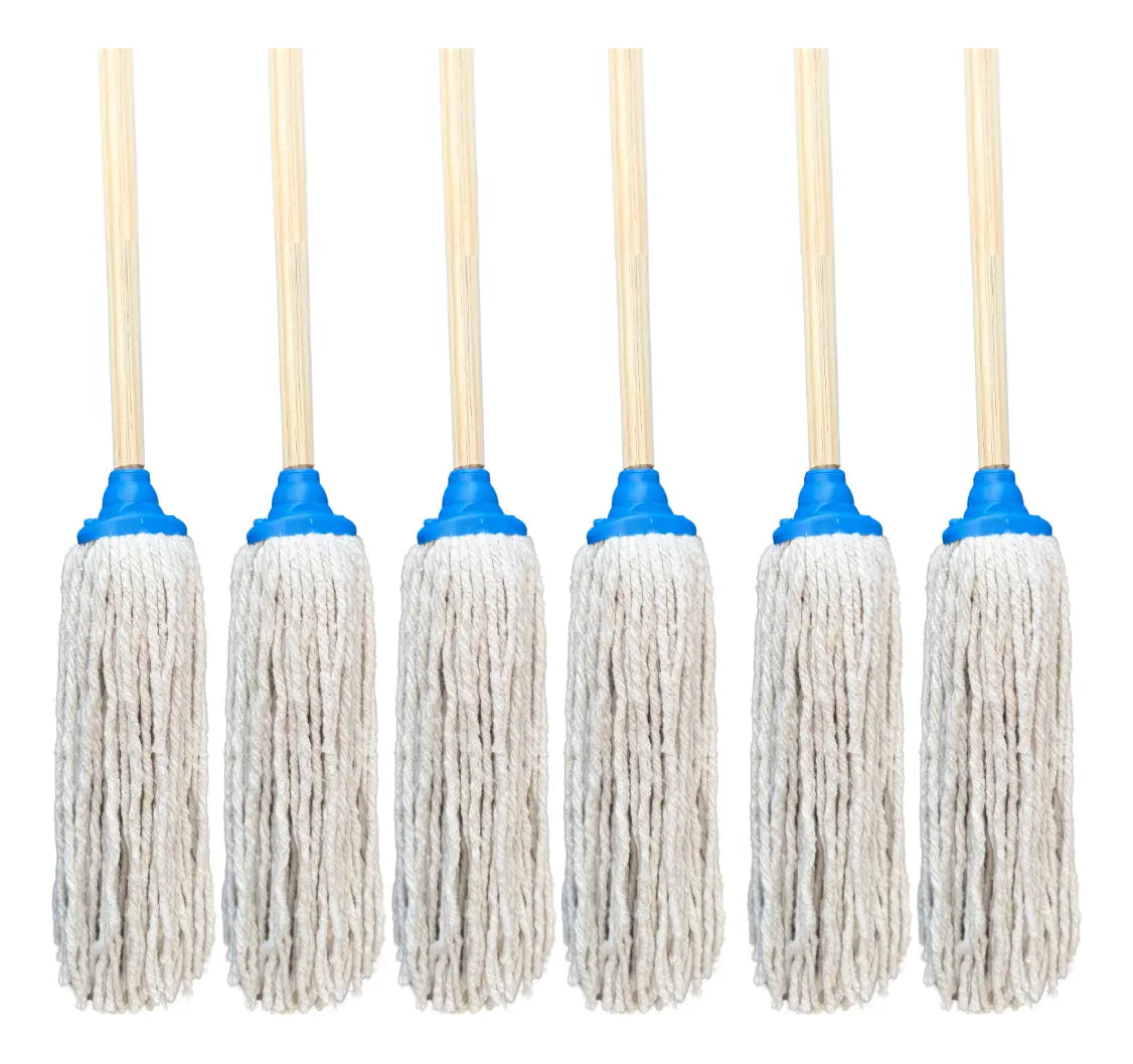 6 Trapeadores De Pabilo Microfibra Mopa Intercambiable 280 Gr