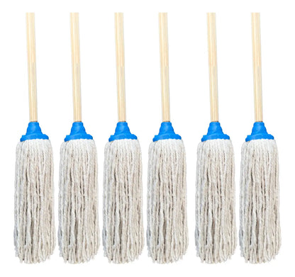 6 Trapeadores De Pabilo Microfibra Mopa Intercambiable 280 Gr