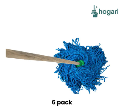 6 Trapeadores De Microfibra Española Chico Con Bastón Hogari