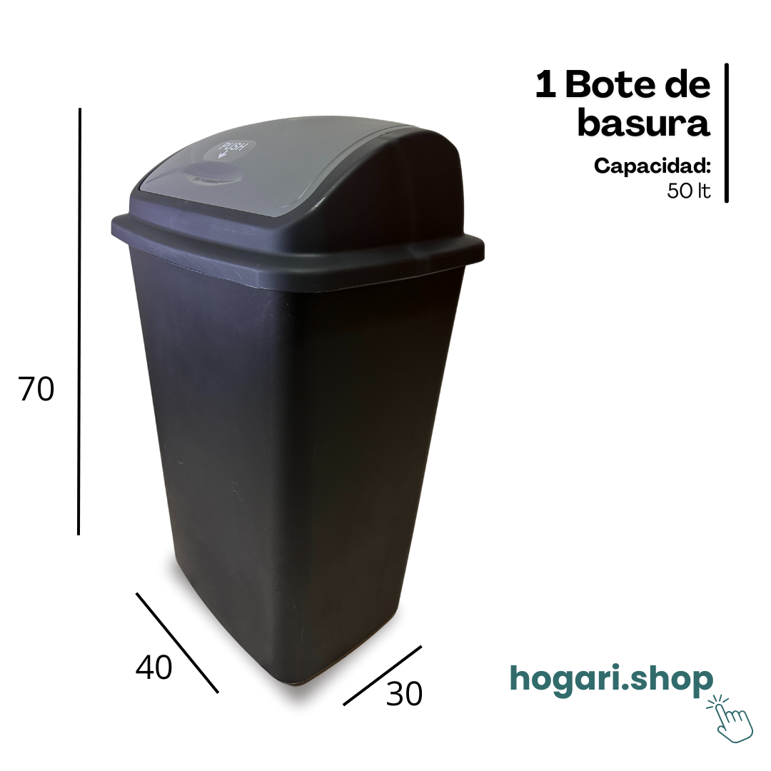 Bote de Basura de Plástico 50 Litros Balancin Hogari