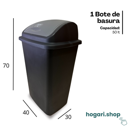 Bote de Basura de Plástico 50 Litros Balancin Hogari